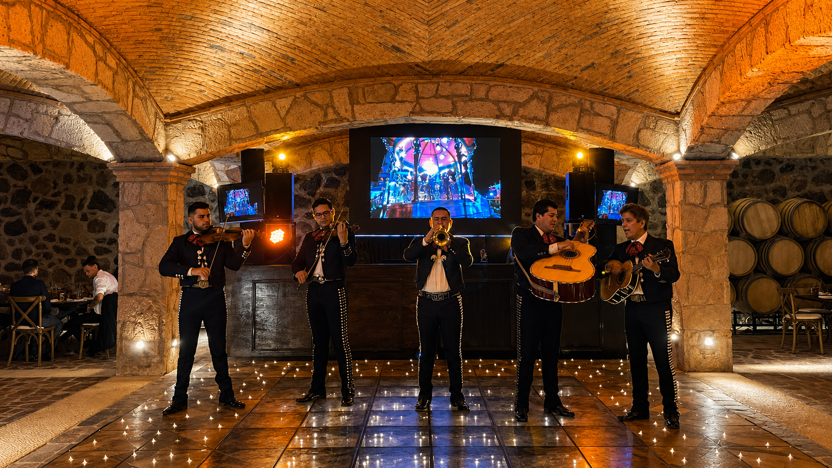 Mariachi en vivo amenizando un evento elegante en Guadalajara